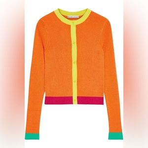 NWOT Alice & Olivia Rhoda Color-blocking Cardigan Sweater Sz S